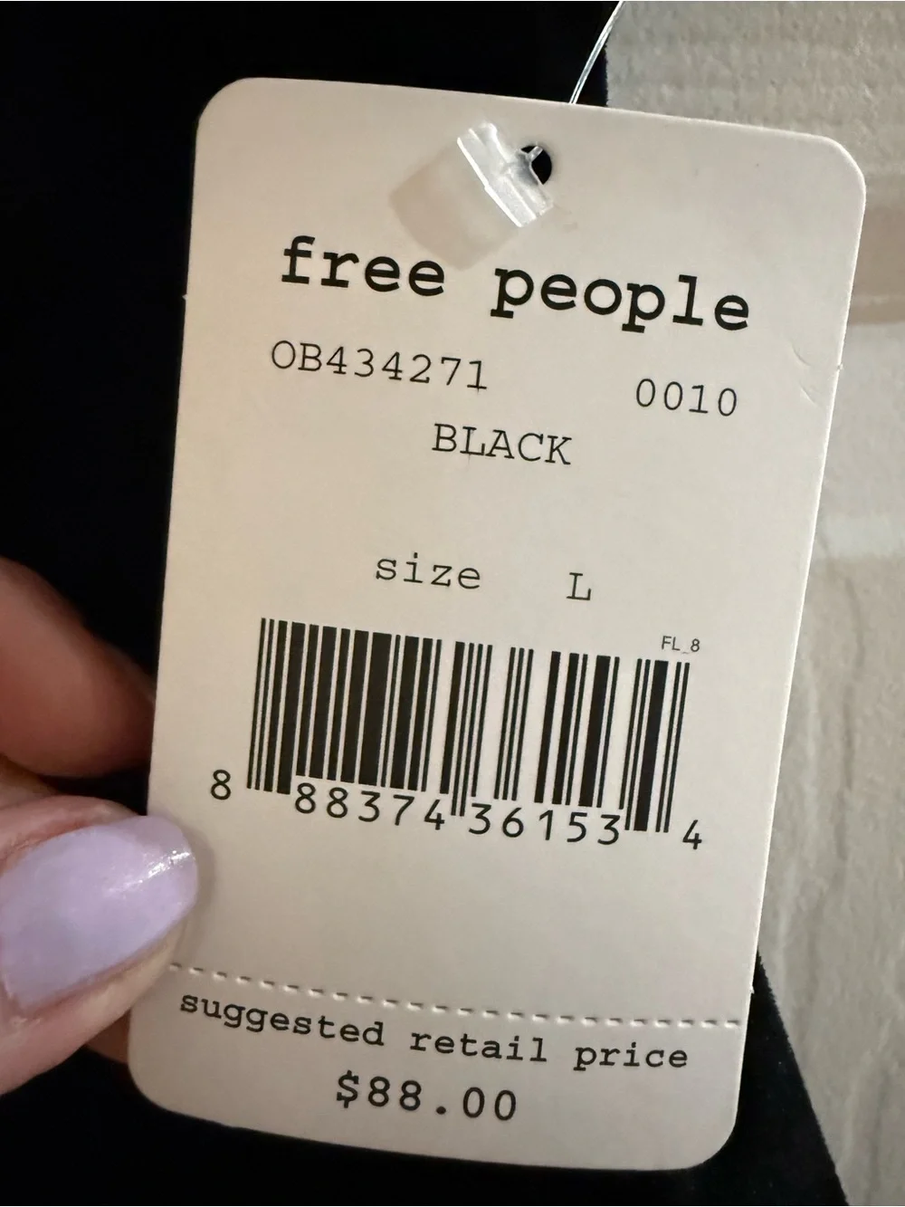 Free People Black Velvet Lace Strappy Tank Top NWT Size Large